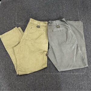 (2) Filson Men's Size 38X34 CC Anchorage Work Pants Gray & Green Khaki Outdoors